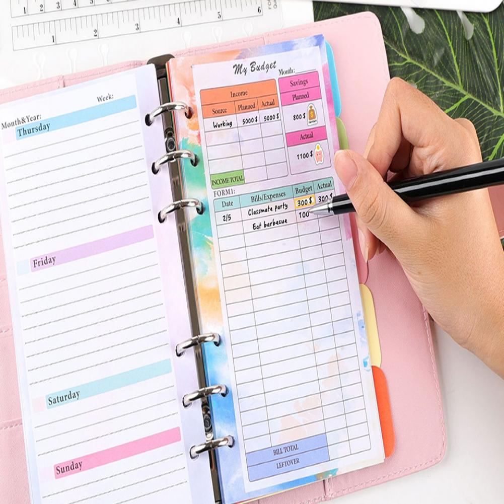 Colorido Folhas Soltas Substit - Planner Weekly Budget avaliação e preço